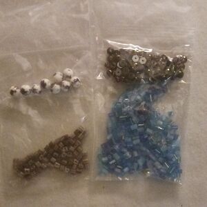 Assorted Beads in Blue and Brown